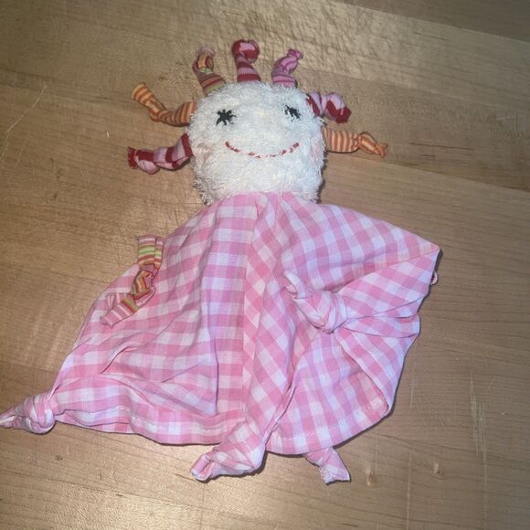 Other - kathe kruse Baby German doll Gigham Pink White Security Lovey 8”